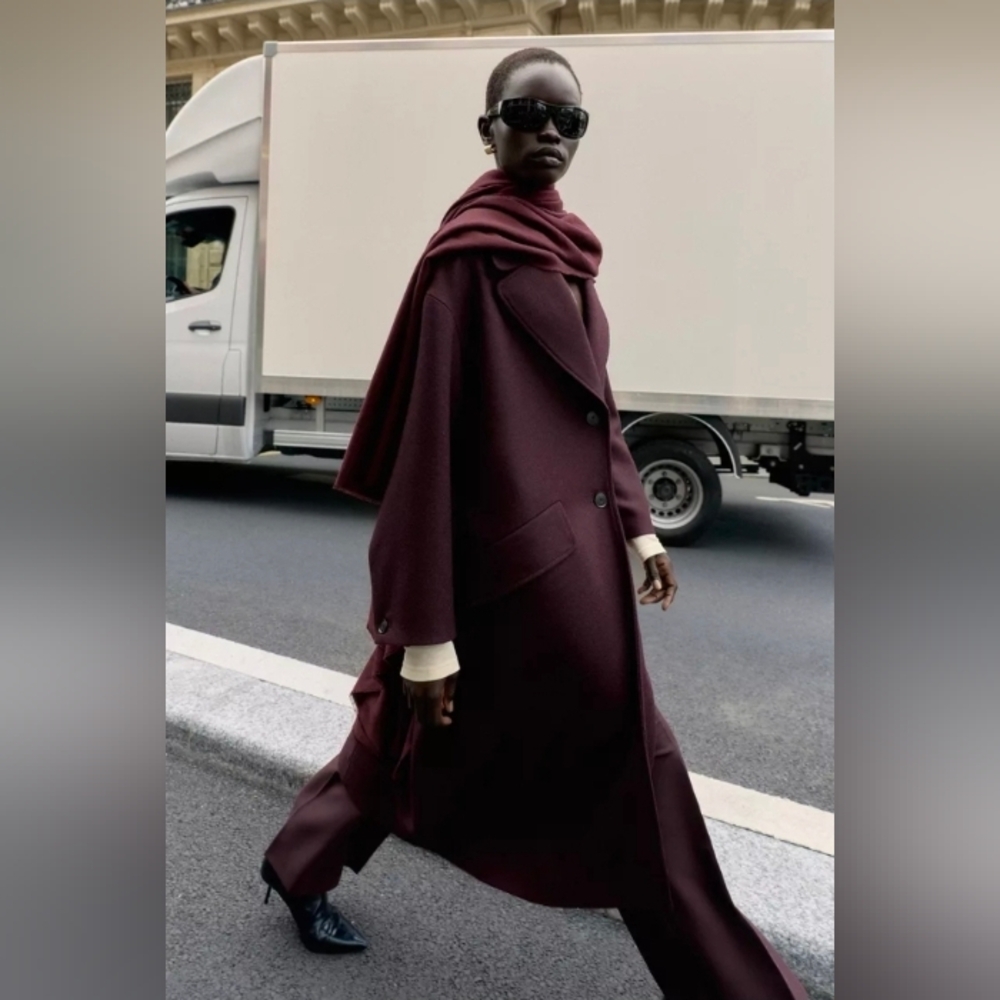 Zara Dark Burgundy Trench Coat